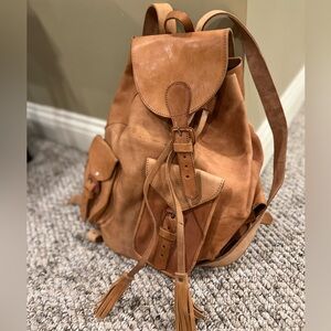 Tan Leather Women's Backpack